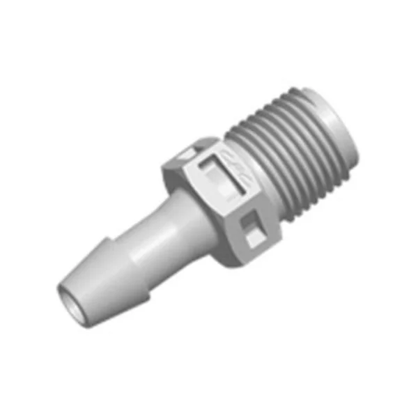 FitQuik Polypropylene Thread to Tube Straight Fitting - 1/4 NPT to 3/8 Hose Barb - Bag of 100