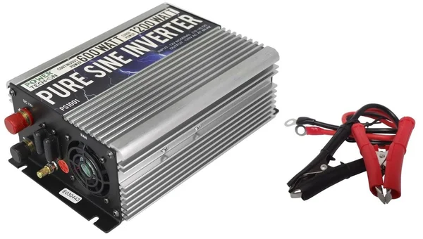 Power Techon 600W Pure Sine Wave Inverter 12V DC to 120V AC PS1001