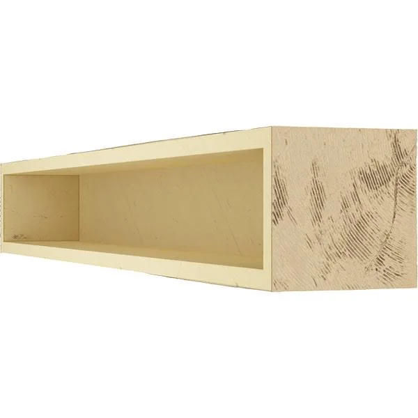 Ekena Millwork MANUSD08X12X84PP 8x22H x 12x22D x 84x22W Sandblasted Faux Wood Fireplace Mantel - Natural Pine