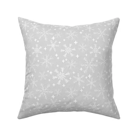 Snowflake Snowflakes Winter Throw Pillow Cover W Optional Insert by Roostery, Size: 18 x 18 Cu003EOnly, White