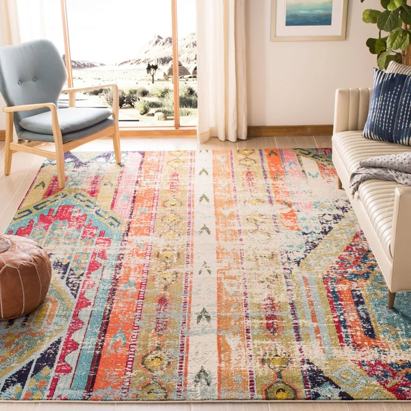 Safavieh MNC222D Monaco Magenta, Multi Area Rug - 8& x 11&