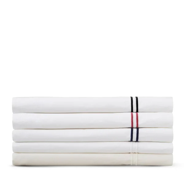 Sferra Grande Hotel Flat Sheet - Twin - White/Cornflower