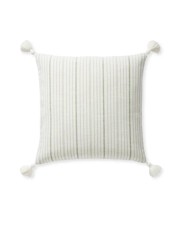 Surf Stripe Pillow Cover - 20x22 Sq - Moss Green - Serena & Lily