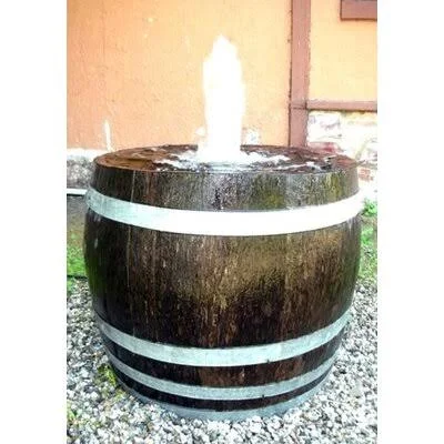 MGP Water Tight Oak Wood Tall Wine Barrel Planter - 26x22D x 27x22H
