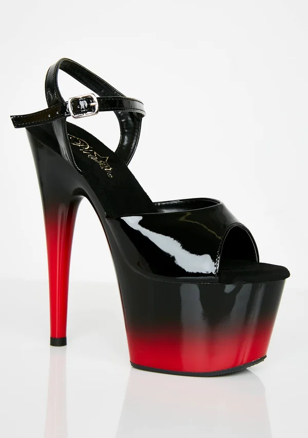 Pleaser - ADORE-709BR-H 12 - Black Patent/Black-Red
