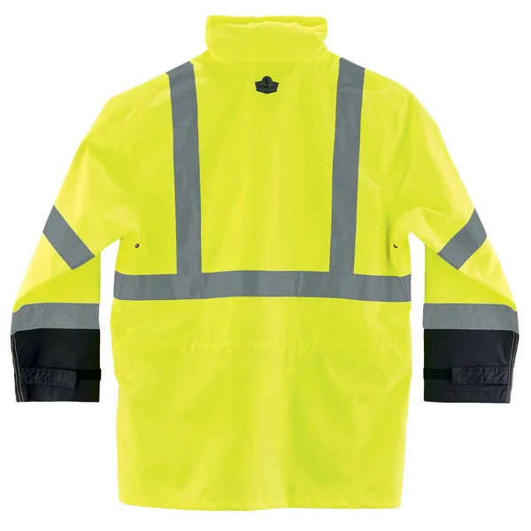 Ergodyne 8365BK Lime Type R Class 3 Black Front Rain Jacket