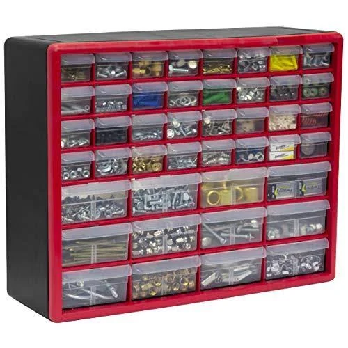 Akro-Mils 44 Drawer 10144REDBLK, Plastic Parts Storage Hardware and Craft Cabine