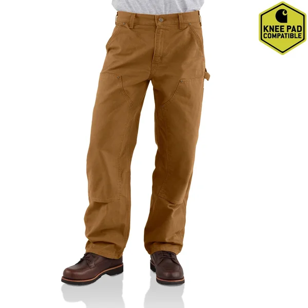 Men's Washed-Duck Double Front Work Dungaree - Carhartt Brown, 38X36