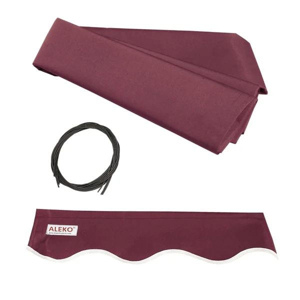 Aleko 12&x10& Retractable Patio Awning, Burgundy Color