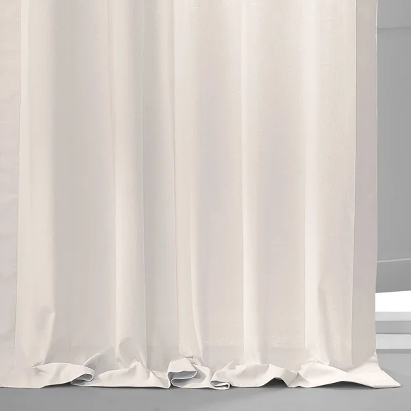 Exclusive Fabrics Solid Classic Cotton Semi Sheer Curtain Pair (2 Panels) (50 x 96 - Acai Blue)