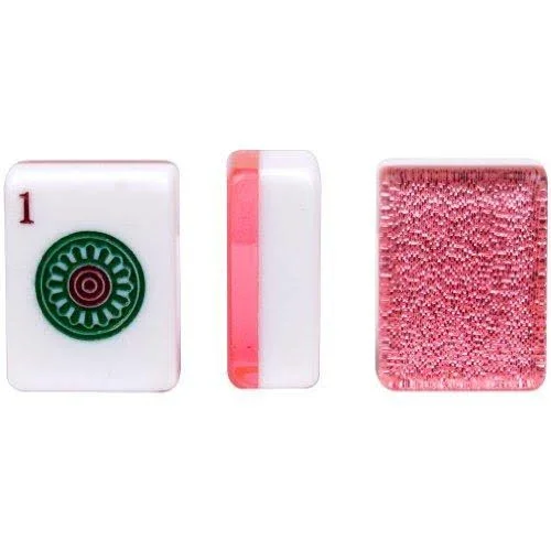 American Mahjong (Mah Jongg - Mahjongg) 166 Tiles All-in-One Racks, Pushers Set - Pink Sparkles with Pink Aluminum Case