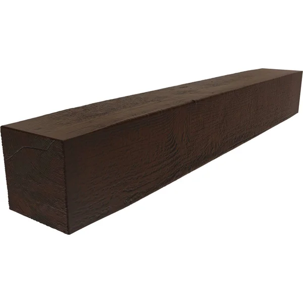 Ekena Millwork MANURS08X10X60ZH 8x22H x 10x22D x 60x22W Rough Sawn Faux Wood Fireplace Mantel - Premium Hickory