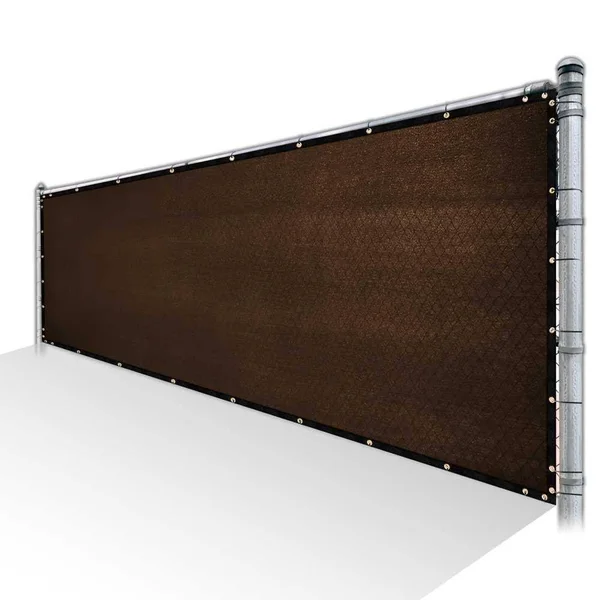ColourTree 3 ft. x 152 ft. Brown Privacy Fence Screen Mesh Cover Screen with Reinforced Grommets for Garden Fence (Custom Size)