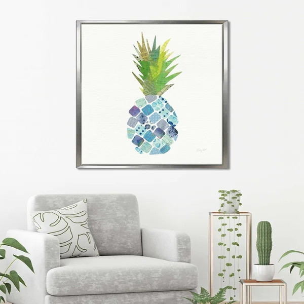 Picture Perfect International Courtney Prahl Tropical Fun Pineapple II Giclee Stretched Canvas Wall Art, Size: 39.5 inch x 39.5