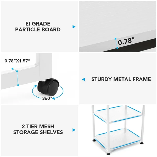 55 inch Corner Computer Desk, Reversible L-Shaped Desk 360癛otating - Black