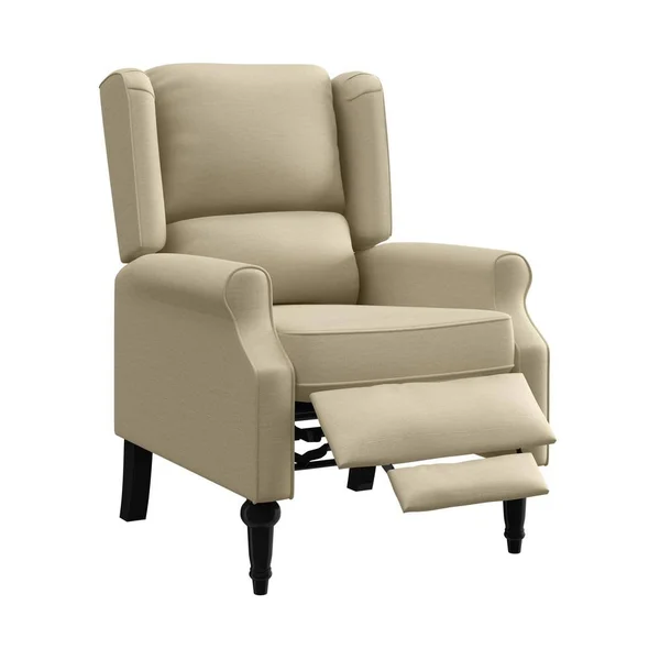 ProLounger Creamy Tan Oatmeal Linen-Like Fabric Wingback Pushback Recliner, Textured Creamy Tan Oatmeal