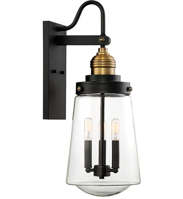 Macauley Vintage Black 3-Light Wall Lantern - Savoy House