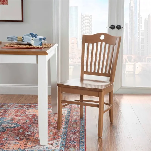 Linon Kelso Solid Wood Set of Two Chairs in Brown - CYMX2420