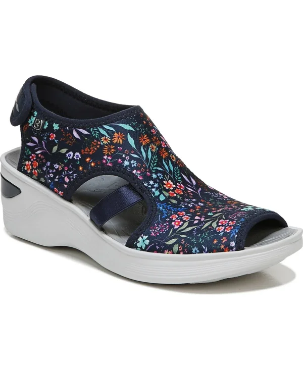 Bzees Dream Women's Sandals Floral Navy : 9 M