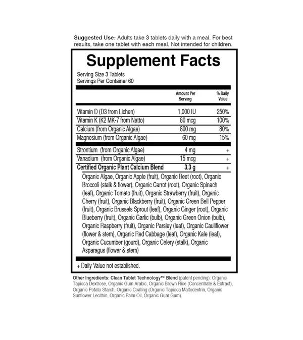 Garden of Life MyKind Organics Organic Plant Calcium, 90 Tablets