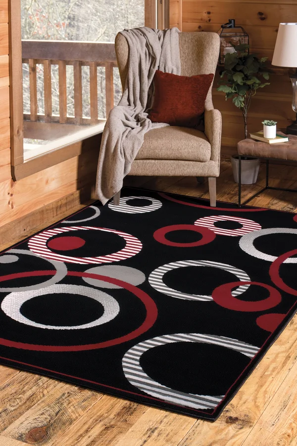 United Weavers Dallas Hip Hop 7&10x22 x 10&6x22 Black (851-10470) Area Rug
