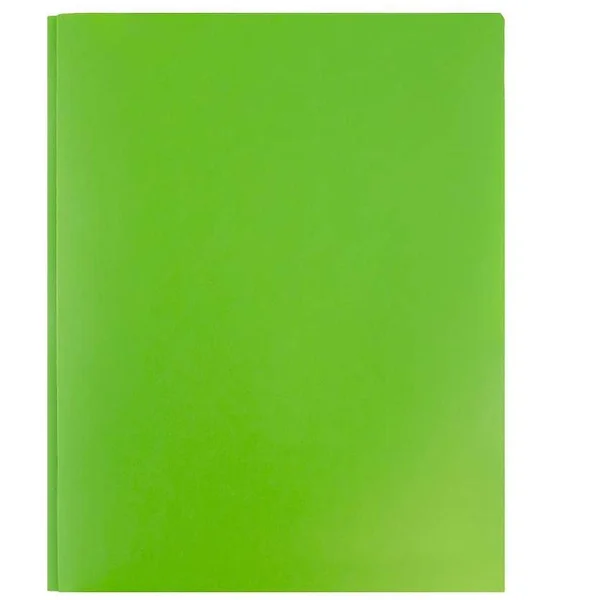 Jam Paper Plastic Pop 2-Pocket Folders with Metal Prong Fastener - Lime Green, 6/Pack (382ECligr)