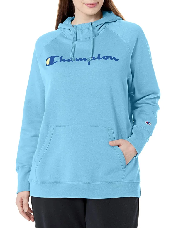 Champion Women's Plus Powerblend Hoodie, 4X, Blue