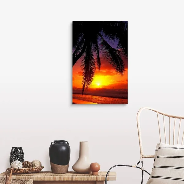 Hawaii, View of Sunset from The Beach, Canvas Wall Art, 20x30, Great Big Canvas