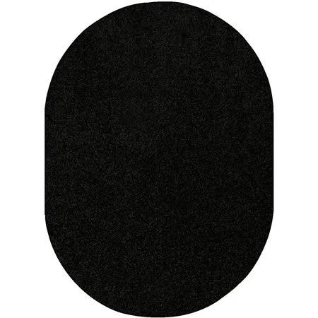 Home Queen Solid Color Black 12&x15& Oval - Area Rug