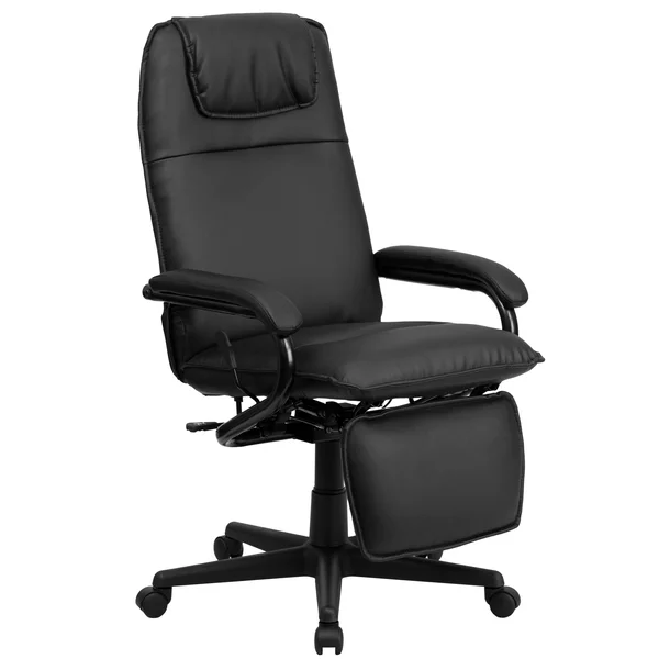 High Back Leather Executive Reclining Office Chair Black