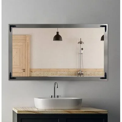 Gracie Oaks Dumais Satin Modern & Contemporary Bracket Accent Mirror