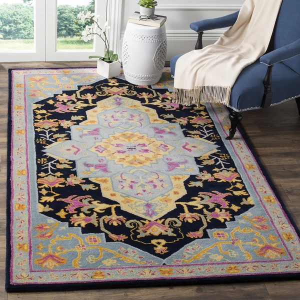 Safavieh Bellagio Blg506c Navy Blue - Multi 5& x 8& Area Rug