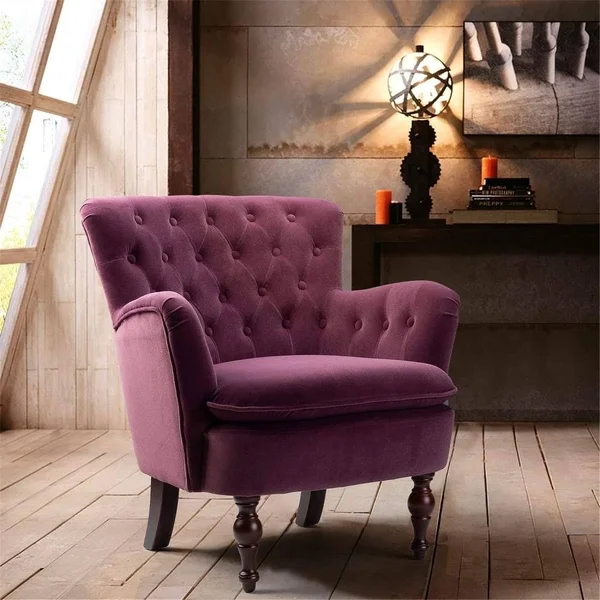 Jayden Creation Isabella Purple Tufted Accent Chair