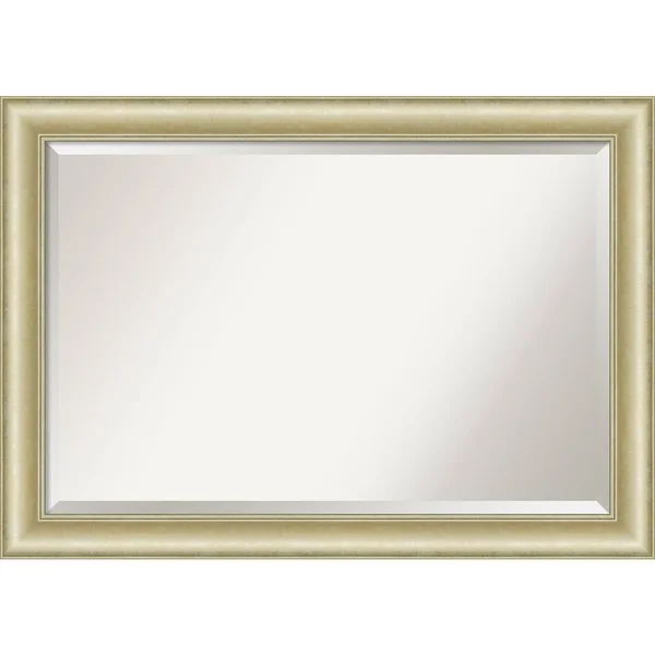 Amanti Art Textured Light 33x22 x 27x22 Framed Bathroom Vanity Mirror in Gold