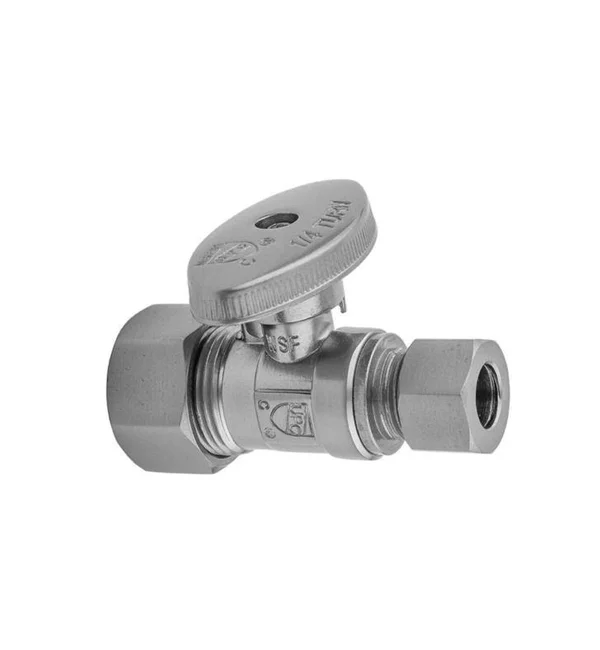 Jaclo 623-8-BG Quarter Turn Straight Pattern 5/8x22 O.D. Compression (Fits 1/2x22 Copper) x 1/2x22 O.D. Supply Valve - Bombay Go