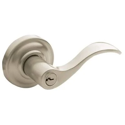 Baldwin 95255.150.RENT Wave Keyed Door Lever Finish: Satin Nickel, Handle Orientation: Right