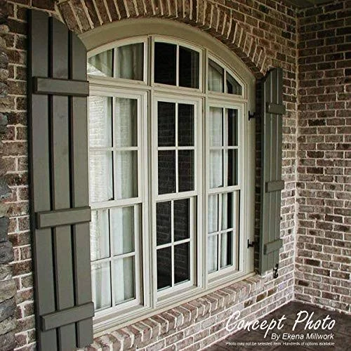 Ekena Millwork CWB15X051WHC 15x22W x 51x22H Exterior Four Board (2 Batten) Composite Board-n-Batten Shutters (Per Pair) - White