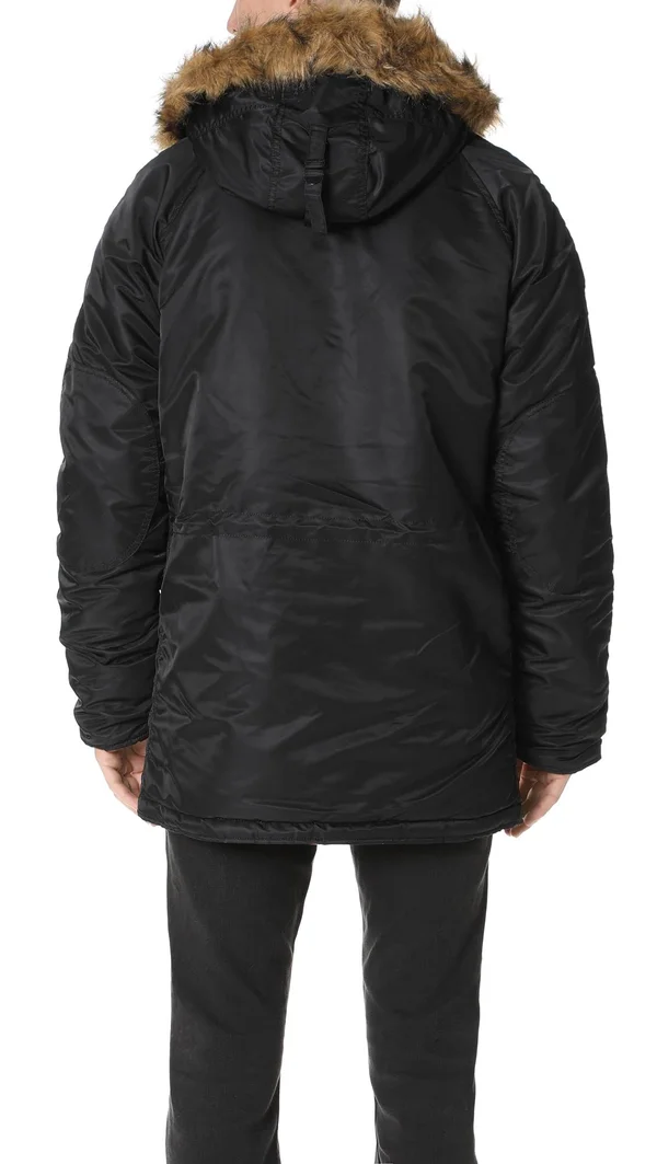 Alpha Industries Men's Black Slim Fit N-3B Parka