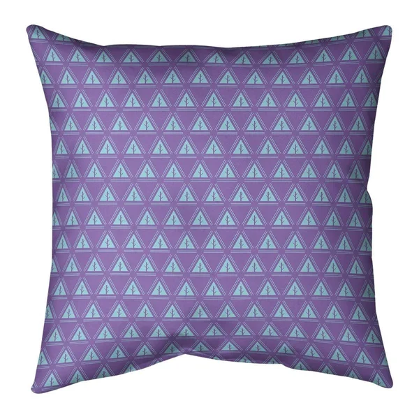 Two Color Minimalist Trees Throw Pillow - 18 x 18 - Blue & Teal - Polyester