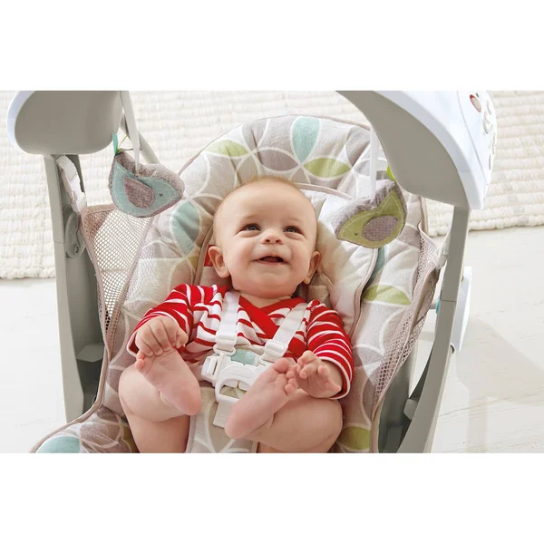 Fisher-Price Deluxe Take-Along Swing & Seat, White/Tan