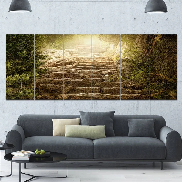 Design Art &Holy Light and Upstairs& Photographic Print Multi-Piece Image on Canvas - Size: 60 in. Wide x 28 in. High - 5 Equal P
