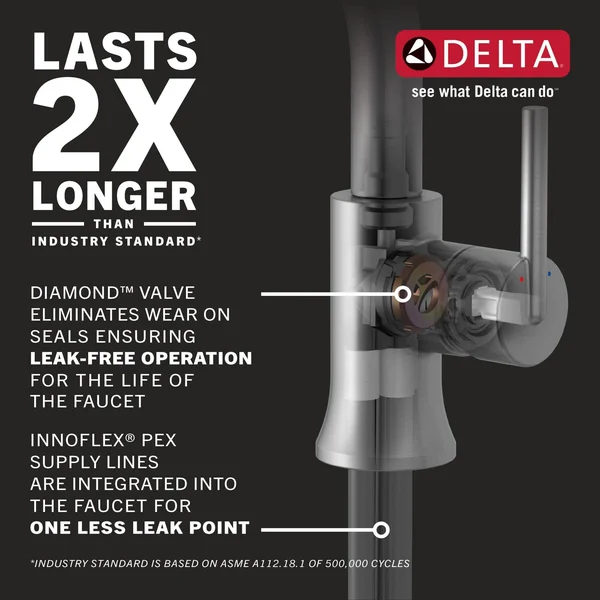Delta Faucet 543-SSLPU-DST Trillian Handle Bathroom Faucet Single Hole - Stainless