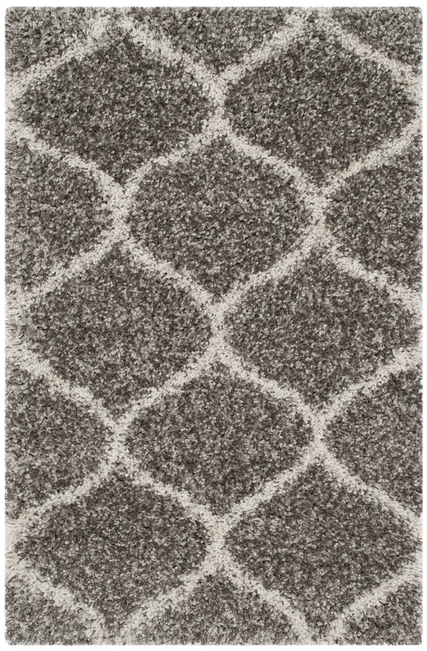 Safavieh Hudson Shag SGH280B Grey, Ivory Rug 7& x 7& Round