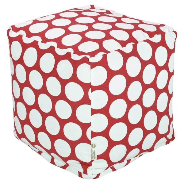 Majestic Home Goods Red Hot Large Polka Dot Cube - Small