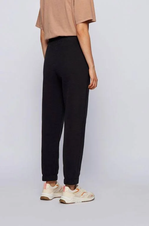 Hugo Boss - Cotton Blend Tracksuit Bottoms with Logo Print - Black