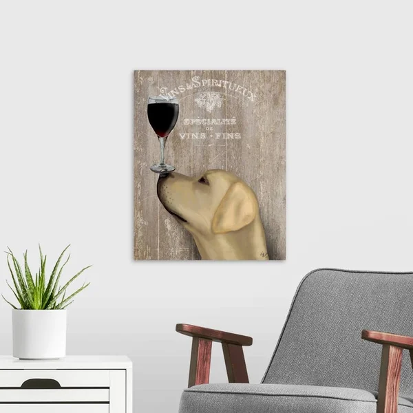 Dog AU VIN Yellow Labrador, Canvas Wall Art, 16x20, Great Big Canvas