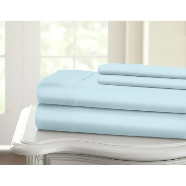Gracewood Hollow Chavda 1200 TC Deep-Pocket Luxury Solid Cotton Bed Sheet Set - Queen - Silver