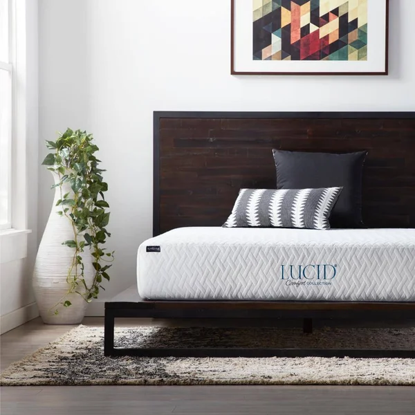 Lucid Comfort Collection 10 in. Twin Gel Memory Foam Mattress - Firm