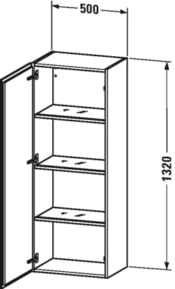 Duravit L-Cube LC1179L3131 Semi-tall Cabinet - Pine Silver