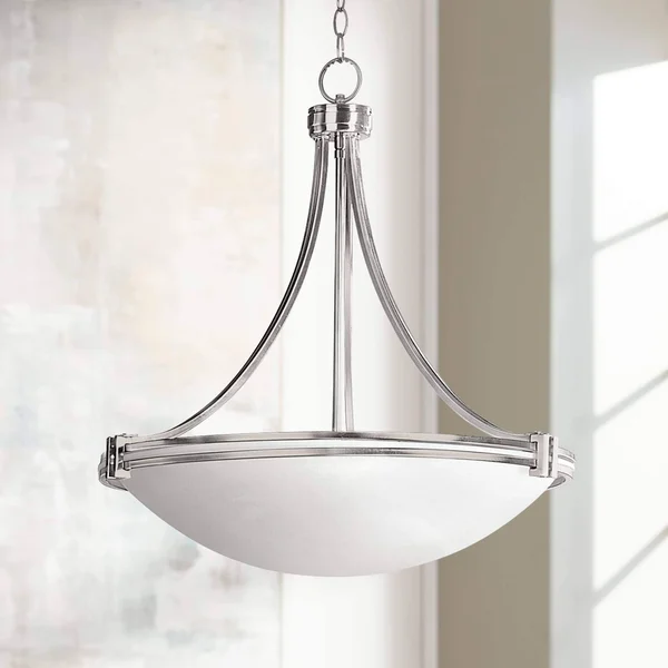 Possini Euro Design Deco Nickel 24 1/4x22 Wide Pendant Light